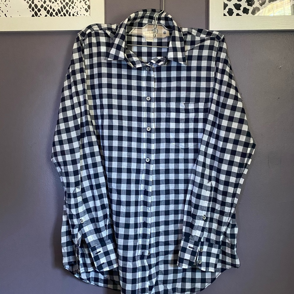 J. Crew Gingham button-up shirt